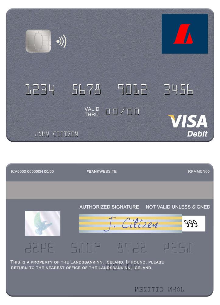Iceland Landsbankinn visa debit card